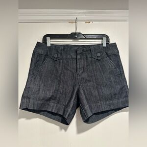 One 5 One Sz: 12 Dark Blue Denim jean Cuffed Chino shorts Decorative Belt Loops.